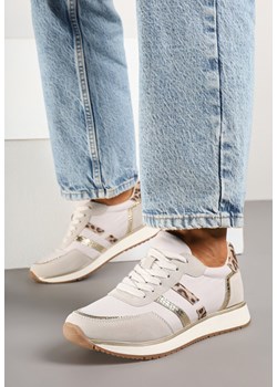 Jasnoszare Sneakersy z Metalicznym Wzorem Alusa ze sklepu renee.pl w kategorii Buty sportowe damskie - zdjęcie 178497496