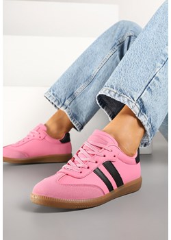 Różowe Sneakersy Sportowe Tenisówki z Modnymi Przeszyciami i Paskami Zarelna ze sklepu renee.pl w kategorii Buty sportowe damskie - zdjęcie 178514408