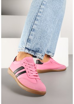 Różowe Sneakersy w Stylu Tenisówek z Przeszyciami Tanilea ze sklepu born2be.pl w kategorii Buty sportowe damskie - zdjęcie 178514718
