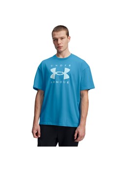 Męski t-shirt z nadrukiem Under Armour UA M Hw Os Branded Ss - niebieski ze sklepu Sportstylestory.com w kategorii T-shirty męskie - zdjęcie 178529789