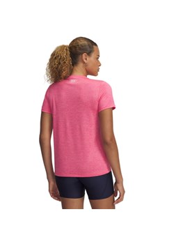 Damska koszulka treningowa Under Armour Tech SSC- Twist - różowa ze sklepu Sportstylestory.com w kategorii Bluzki damskie - zdjęcie 178529827