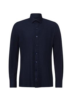 Finshley & Harding Koszula męska Mężczyźni Super Slim Fit Bawełna granatowy jednolity ze sklepu vangraaf w kategorii Koszule męskie - zdjęcie 178530437