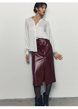 Reserved - Spódnica midi z imitacji skóry - burgundowy ze sklepu Reserved w kategorii Spódnice - zdjęcie 178530705