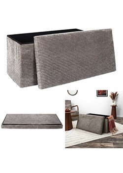 THE HOME DECO FACTORY Ławka w kolorze szarobrązowym ze schowkiem - 76 x 38 x 38 cm ze sklepu Limango Polska w kategorii Meble - zdjęcie 178532476