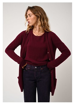 AUTHENTIC CASHMERE Kaszmirowy kardigan &quot;Cimet&quot; w kolorze bordowym ze sklepu Limango Polska w kategorii Swetry damskie - zdjęcie 178532558