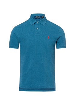 Polo Ralph Lauren Męska koszulka polo Mężczyźni Bawełna cyjan jednolity ze sklepu vangraaf w kategorii T-shirty męskie - zdjęcie 178537498