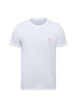 GUESS Koszulka męska Mężczyźni Bawełna biały jednolity ze sklepu vangraaf w kategorii T-shirty męskie - zdjęcie 178537575