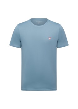 GUESS Koszulka męska Mężczyźni Bawełna niebieski jednolity ze sklepu vangraaf w kategorii T-shirty męskie - zdjęcie 178537576