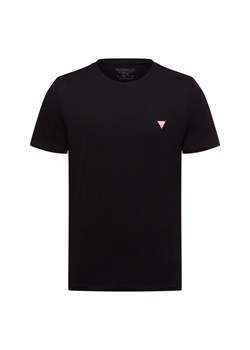 GUESS Koszulka męska Mężczyźni Bawełna czarny jednolity ze sklepu vangraaf w kategorii T-shirty męskie - zdjęcie 178537577