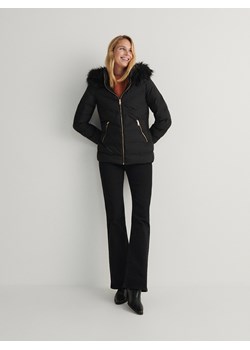 Reserved - Kurtka z futrzanym kapturem - czarny ze sklepu Reserved w kategorii Kurtki damskie - zdjęcie 178539016
