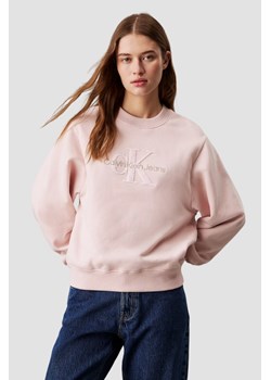 CALVIN KLEIN Różowa bluza damska z haftowanym logo, Rozmiar S ze sklepu outfit.pl w kategorii Bluzy damskie - zdjęcie 178539808