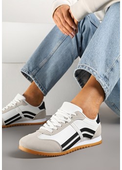 Białe Sneakersy Typu Klasyczne Tenisówki Zdobione Przeszyciami Zardiva ze sklepu renee.pl w kategorii Buty sportowe damskie - zdjęcie 178539977