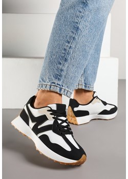 Czarne Sneakersy Ozdobione Geometrycznym Motywem Zdivena ze sklepu renee.pl w kategorii Buty sportowe damskie - zdjęcie 178540178