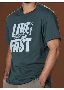 Sinsay - Koszulka z napisem - khaki ze sklepu Sinsay w kategorii T-shirty męskie - zdjęcie 178541569