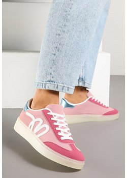 Różowe Sneakersy w Stylu Klasycznych Tenisówek z Ozdobną Aplikacją Elddiva ze sklepu born2be.pl w kategorii Buty sportowe damskie - zdjęcie 178541957