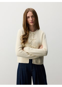 Reserved - Kardigan z kokardami - kremowy ze sklepu Reserved w kategorii Swetry damskie - zdjęcie 178543245