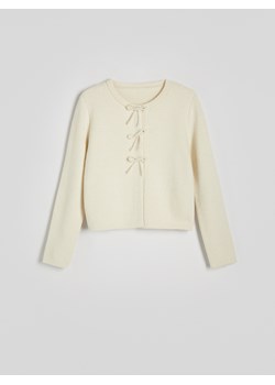 Reserved - Kardigan z kokardami - kremowy ze sklepu Reserved w kategorii Swetry damskie - zdjęcie 178545167