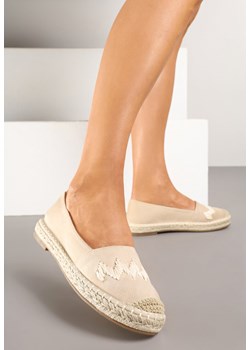 Beżowe Espadryle z Plecionką i Motywem Zygzaków Sdivaria ze sklepu born2be.pl w kategorii Espadryle damskie - zdjęcie 178545756