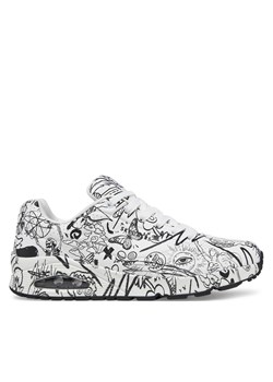 Sneakersy Skechers UNO Printed Lace-Up 183501/WBK Biały ze sklepu eobuwie.pl w kategorii Buty sportowe męskie - zdjęcie 178545956