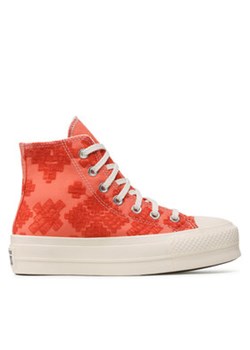 Converse Trampki Chuck Taylor All Star Lift Festival Broderie A02233C Czerwony ze sklepu MODIVO w kategorii Trampki damskie - zdjęcie 178546365