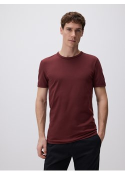 Reserved - Bawełniany t-shirt slim fit - bordowy ze sklepu Reserved w kategorii T-shirty męskie - zdjęcie 178549696