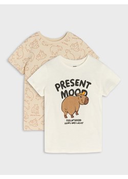 Sinsay - Koszulki 2 pack - kremowy ze sklepu Sinsay w kategorii T-shirty chłopięce - zdjęcie 178561999