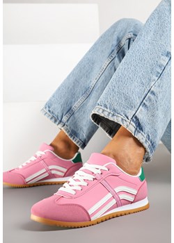 Różowe Sneakersy Typu Klasyczne Tenisówki Zdobione Przeszyciami Zardiva ze sklepu renee.pl w kategorii Buty sportowe damskie - zdjęcie 178562437