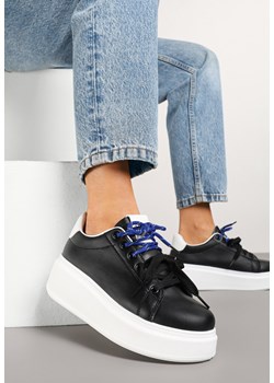 Czarno-Białe Sneakersy z Podwójnym Sznurowaniem Zdivoria ze sklepu renee.pl w kategorii Buty sportowe damskie - zdjęcie 178562587