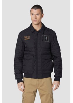 AERONAUTICA MILITARE Czarna męska kurtka Quilted Ripstop Pilot, Rozmiar 50 ze sklepu outfit.pl w kategorii Kurtki męskie - zdjęcie 178563849