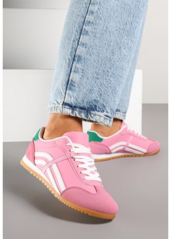 Różowe Sneakersy w Stylu Kultowych Tenisówek z Ozdobnymi Przeszyciami Wendiva ze sklepu born2be.pl w kategorii Buty sportowe damskie - zdjęcie 178567707
