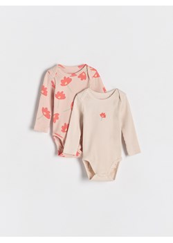Reserved - Prążkowane body 2 pack - brudny róż ze sklepu Reserved w kategorii Odzież dla niemowląt - zdjęcie 178568579