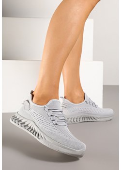 Szare Siateczkowe Buty Sportowe Sneakersy na Podeszwie z Tłoczeniami Finloti ze sklepu renee.pl w kategorii Buty sportowe damskie - zdjęcie 178569425