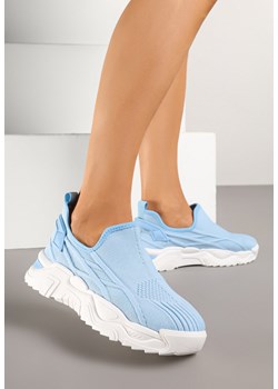 Jasnoniebieskie Siateczkowe Buty Sportowe Sneakersy Wsuwane Zdobione Tłoczeniami Nusadela ze sklepu renee.pl w kategorii Buty sportowe damskie - zdjęcie 178569455