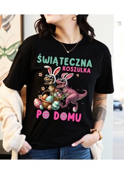 Koszulka damska czarna ''świąteczna koszulka po domu" ze sklepu Time For Fashion w kategorii Bluzki damskie - zdjęcie 178576219