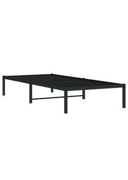 Czarne metalowe łóżko pojedyncze 100x200 cm - Tresto ze sklepu Edinos.pl w kategorii Łóżka i materace - zdjęcie 178576735