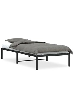 Czarne metalowe łóżko pojedyncze 100x200 cm E7-T88 ze sklepu Edinos.pl w kategorii Łóżka i materace - zdjęcie 178576736