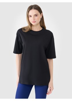 Damski t-shirt crop top 4F 4FRSS25TTSHF2695 - czarny ze sklepu Sportstylestory.com w kategorii Bluzki damskie - zdjęcie 178577007