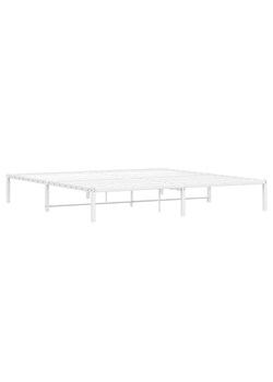 Białe metalowe minimalistyczne łóżko 160x200 cm - Tresto ze sklepu Edinos.pl w kategorii Łóżka i materace - zdjęcie 178579929