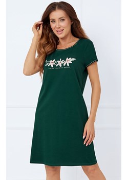 Koszula nocna damska na krótki rękaw Florisa, Kolor ciemnozielony, Rozmiar S, Italian Fashion ze sklepu Intymna w kategorii Koszule nocne - zdjęcie 178580239