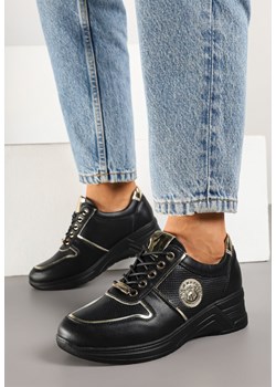 Czarne Sneakersy z Metalicznymi Ozdobami Yaslevi ze sklepu born2be.pl w kategorii Buty sportowe damskie - zdjęcie 178582958