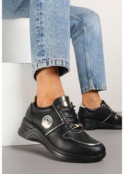 Czarne Sneakersy Ozdobione Metalicznymi Aplikacjami Hellevia ze sklepu renee.pl w kategorii Buty sportowe damskie - zdjęcie 178583409