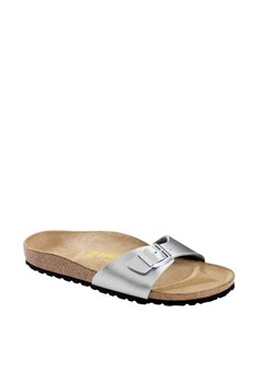 Birkenstock Klapki w kolorze srebrnym ze sklepu Limango Polska w kategorii Klapki damskie - zdjęcie 178589107