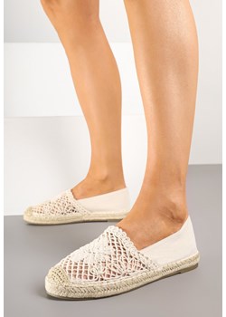 Beżowe Espadryle z Ażurowym Zdobieniem i Plecioną Podeszwą Nusailia ze sklepu born2be.pl w kategorii Espadryle damskie - zdjęcie 178591067