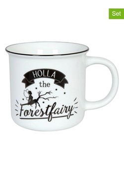 Könitz Kubki jumbo (2 szt.) &quot;Forestfairy&quot; w kolorze biało-czarnym - 380 ml ze sklepu Limango Polska w kategorii Kubki - zdjęcie 178594329