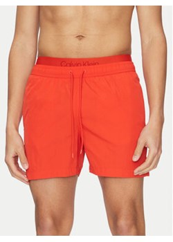 Calvin Klein Swimwear Szorty kąpielowe KM0KM01104 Czerwony Regular Fit ze sklepu MODIVO w kategorii Kąpielówki - zdjęcie 178596596