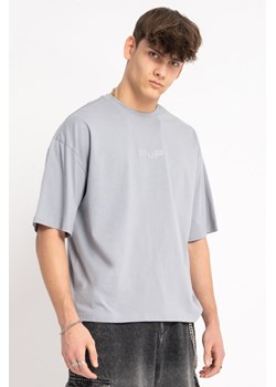 Szary t-shirt boxy z minimalistycznym nadrukiem z przodu, kolor - szary, rozmiar - 170 ze sklepu REPORTER w kategorii T-shirty chłopięce - zdjęcie 178597665