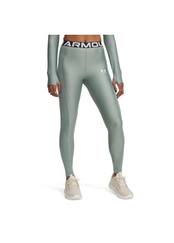 Damskie legginsy treningowe Under Armour Heatgear Rib Legging - zielone ze sklepu Sportstylestory.com w kategorii Spodnie damskie - zdjęcie 178599049