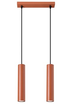 Podwójna industrialna czerwona lampa sufitowa - M058 W2-P28 ze sklepu Edinos.pl w kategorii Lampy sufitowe - zdjęcie 178599209