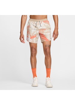Męskie spodenki do biegania z wszytą bielizną 18 cm Dri-FIT Nike Trail Stride - Brązowy ze sklepu Nike poland w kategorii Spodenki męskie - zdjęcie 178601947