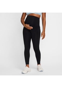 Damskie ciążowe legginsy 7/8 z wysokim stanem i kieszeniami Nike (M) One - Czerń ze sklepu Nike poland w kategorii Spodnie ciążowe - zdjęcie 178602646